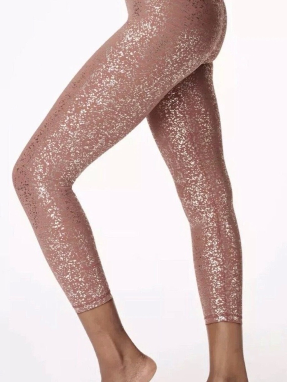 Sweaty Betty 7/8 Red Tezzarro Disco Metallic High Waisted Leggings Size Small